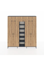 Arges Dolap 18 Raflı 9 Kapaklı 220x30x243 Antrasit-Çam/Antrasit