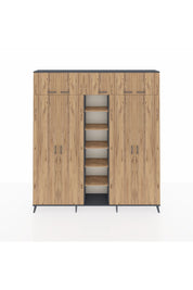 Arges Gardrop 18 Raflı 9 Kapaklı 220x30x243 Antrasit-Çam