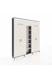 Arges Gardrop 18 Raflı 9 Kapaklı 220x30x243 Antrasit-Aytaşı