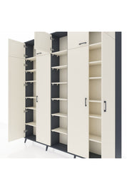 Arges Gardrop 18 Raflı 9 Kapaklı 220x30x243 Antrasit-Aytaşı