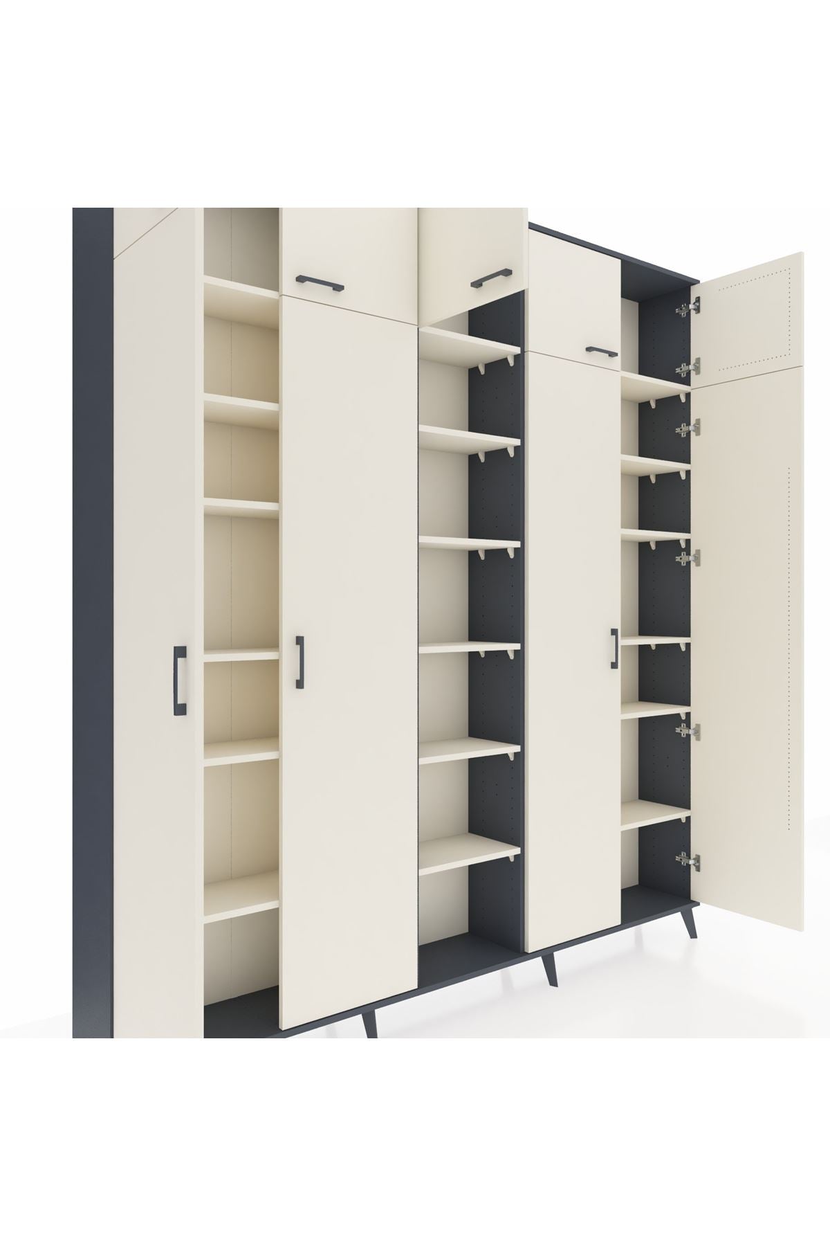 Arges Gardrop 18 Raflı 9 Kapaklı 220x30x243 Antrasit-Aytaşı