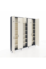 Arges Gardrop 18 Raflı 9 Kapaklı 220x30x243 Antrasit-Aytaşı