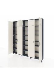 Arges Dolap 18 Raflı 9 Kapaklı 220x30x243 Antrasit-Aytaşı/Antrasit