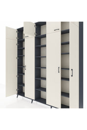 Arges Dolap 18 Raflı 9 Kapaklı 220x30x243 Antrasit-Aytaşı/Antrasit