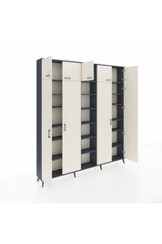 Arges Dolap 18 Raflı 9 Kapaklı 220x30x243 Antrasit-Aytaşı/Antrasit