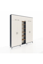 Arges Dolap 18 Raflı 9 Kapaklı 220x30x243 Antrasit-Aytaşı/Çam