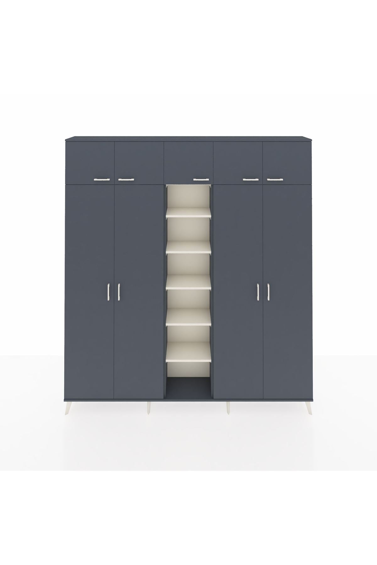 Arges Dolap 18 Raflı 9 Kapaklı 220x30x243 Antrasit-Antrasit/Aytaşı