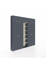 Arges Dolap 18 Raflı 9 Kapaklı 220x30x243 Antrasit-Antrasit/Aytaşı