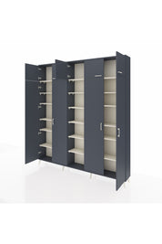 Arges Dolap 18 Raflı 9 Kapaklı 220x30x243 Antrasit-Antrasit/Aytaşı