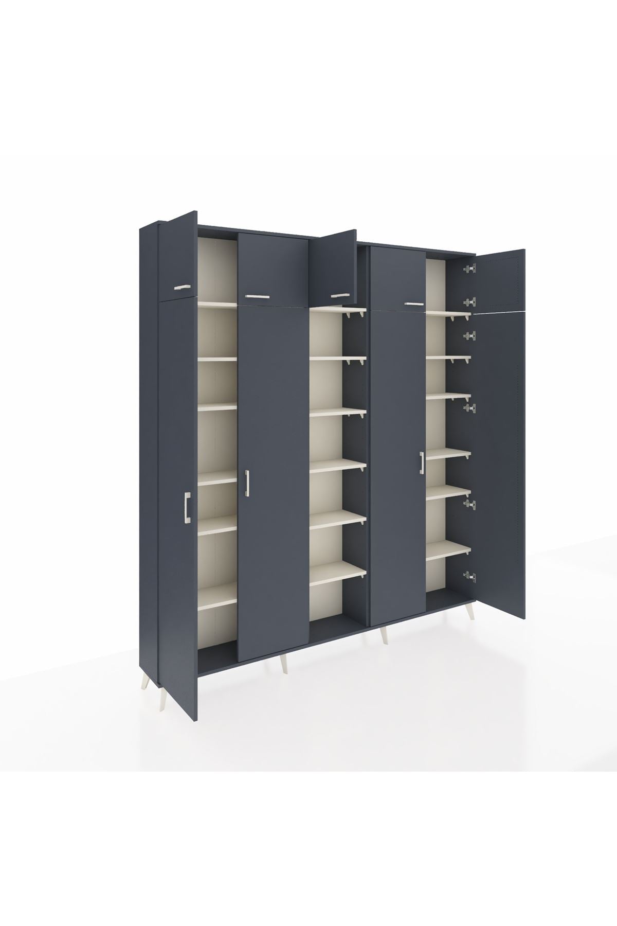 Arges Dolap 18 Raflı 9 Kapaklı 220x30x243 Antrasit-Antrasit/Aytaşı