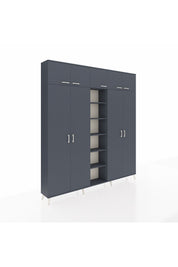 Arges Gardrop 18 Raflı 9 Kapaklı 220x30x243 Antrasit-Antrasit