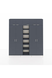 Arges Gardrop 18 Raflı 9 Kapaklı 220x30x243 Antrasit-Antrasit