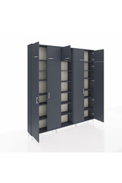 Arges Gardrop 18 Raflı 9 Kapaklı 220x30x243 Antrasit-Antrasit