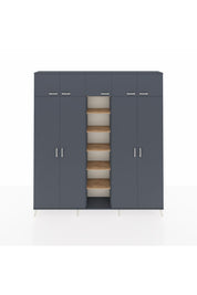 Arges Dolap 18 Raflı 9 Kapaklı 220x30x243 Antrasit-Antrasit/Çam