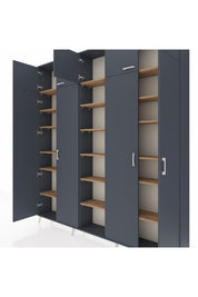 Arges Dolap 18 Raflı 9 Kapaklı 220x30x243 Antrasit-Antrasit/Çam