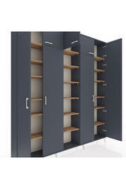 Arges Dolap 18 Raflı 9 Kapaklı 220x30x243 Antrasit-Antrasit/Çam