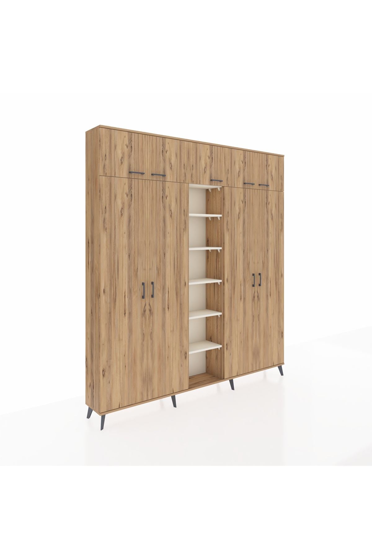 Arges Dolap 18 Raflı 9 Kapaklı 220x30x243 Çam-Çam/Aytaşı