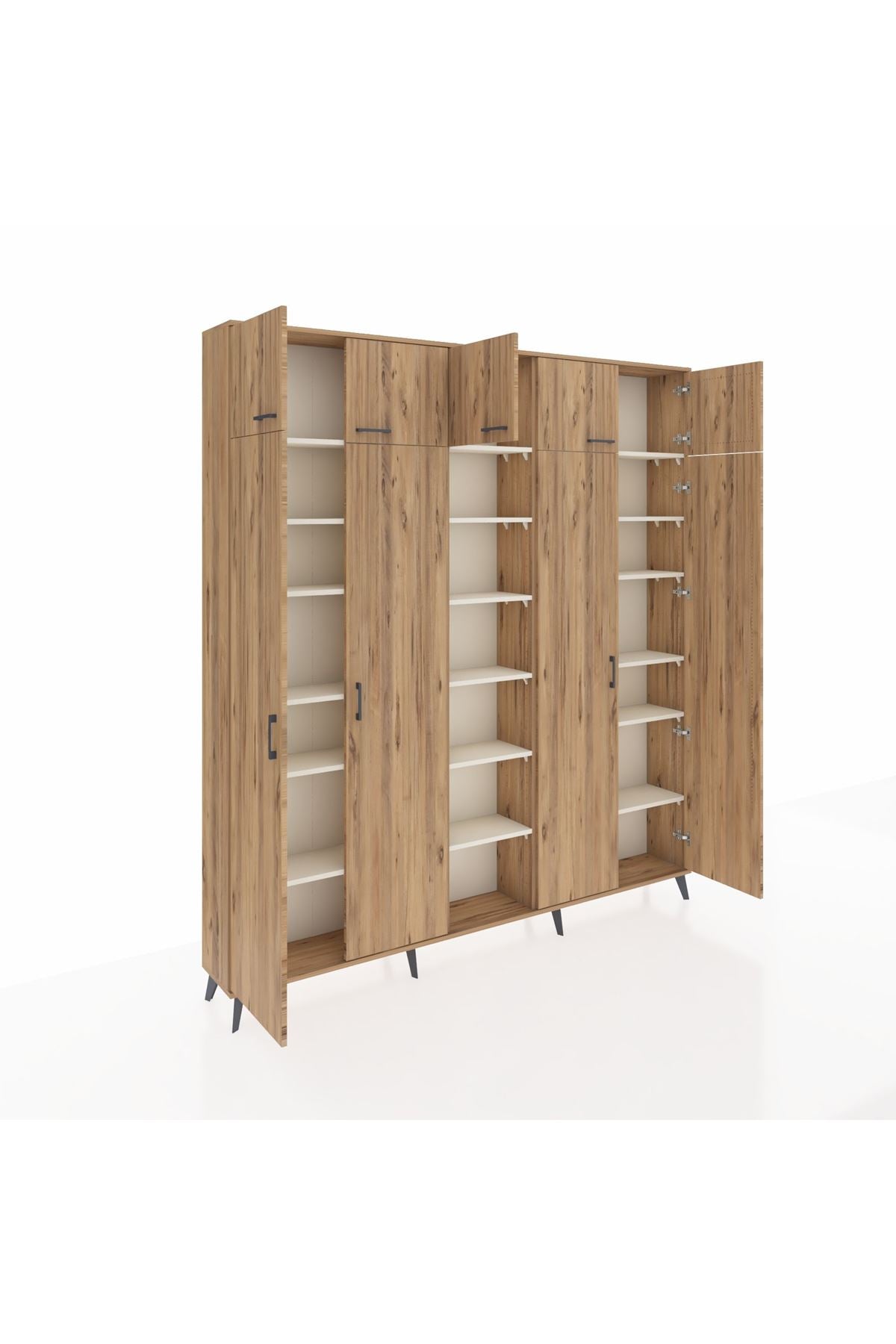 Arges Dolap 18 Raflı 9 Kapaklı 220x30x243 Çam-Çam/Aytaşı