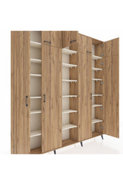 Arges Dolap 18 Raflı 9 Kapaklı 220x30x243 Çam-Çam/Aytaşı