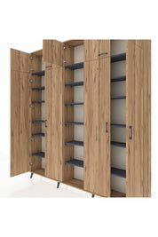 Arges Dolap 18 Raflı 9 Kapaklı 220x30x243 Çam-Çam/Antrasit