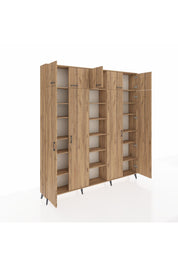 Arges Gardrop 18 Raflı 9 Kapaklı 220x30x243 Çam-Çam