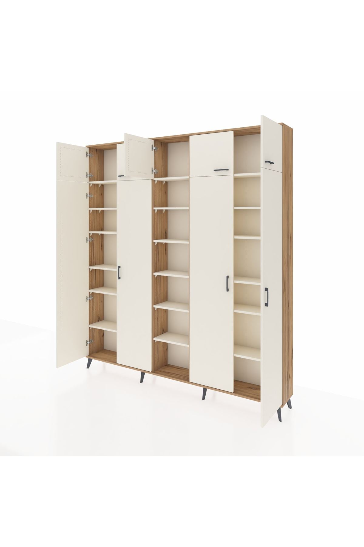 Arges Gardrop 18 Raflı 9 Kapaklı 220x30x243 Çam-Aytaşı