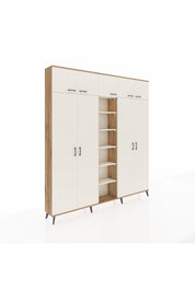 Arges Gardrop 18 Raflı 9 Kapaklı 220x30x243 Çam-Aytaşı