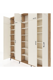 Arges Gardrop 18 Raflı 9 Kapaklı 220x30x243 Çam-Aytaşı