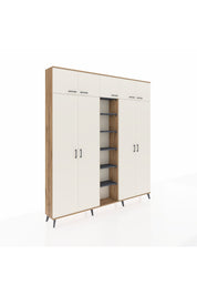 Arges Dolap 18 Raflı 9 Kapaklı 220x30x243 Çam-Aytaşı/Antrasit