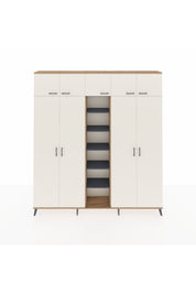 Arges Dolap 18 Raflı 9 Kapaklı 220x30x243 Çam-Aytaşı/Antrasit