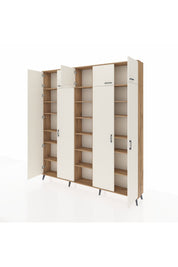 Arges Dolap 18 Raflı 9 Kapaklı 220x30x243 Çam-Aytaşı/Çam