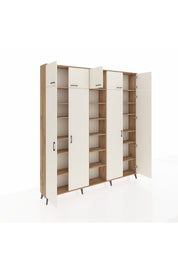 Arges Dolap 18 Raflı 9 Kapaklı 220x30x243 Çam-Aytaşı/Çam