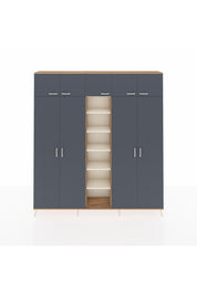 Arges Dolap 18 Raflı 9 Kapaklı 220x30x243 Çam-Antrasit/Aytaşı