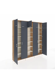 Arges Dolap 18 Raflı 9 Kapaklı 220x30x243 Çam-Antrasit/Aytaşı