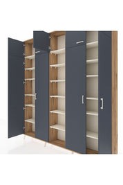 Arges Dolap 18 Raflı 9 Kapaklı 220x30x243 Çam-Antrasit/Aytaşı