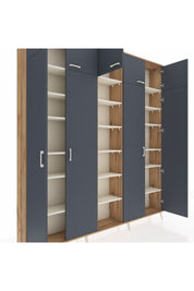 Arges Dolap 18 Raflı 9 Kapaklı 220x30x243 Çam-Antrasit/Aytaşı