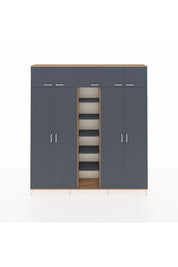 Arges Gardrop 18 Raflı 9 Kapaklı 220x30x243 Çam-Antrasit