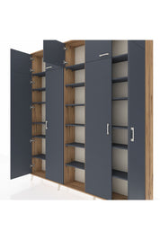 Arges Gardrop 18 Raflı 9 Kapaklı 220x30x243 Çam-Antrasit