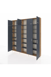 Arges Gardrop 18 Raflı 9 Kapaklı 220x30x243 Çam-Antrasit