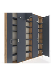 Arges Gardrop 18 Raflı 9 Kapaklı 220x30x243 Çam-Antrasit