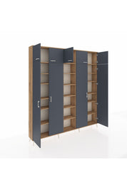 Arges Dolap 18 Raflı 9 Kapaklı 220x30x243 Çam-Antrasit/Çam