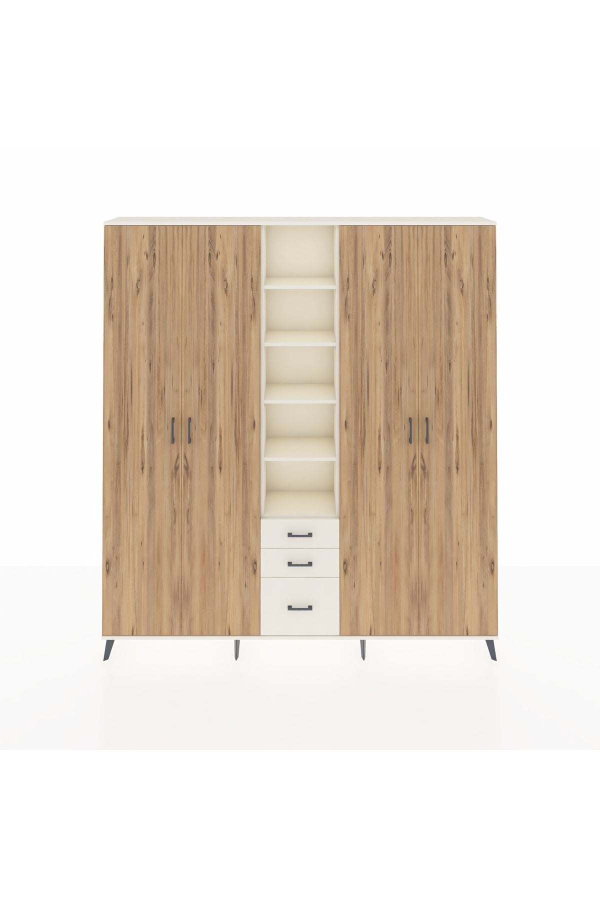 Arges Dolap 17 Raflı 3 Çekmeceli 4 Kapaklı 220x30x243 Aytaşı-Çam/Aytaşı