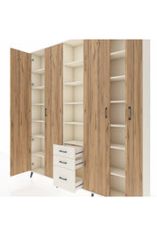 Arges Dolap 17 Raflı 3 Çekmeceli 4 Kapaklı 220x30x243 Aytaşı-Çam/Aytaşı