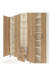 Arges Gardrop 17 Raflı 3 Çekmeceli 4 Kapaklı 220x30x243 Aytaşı-Çam