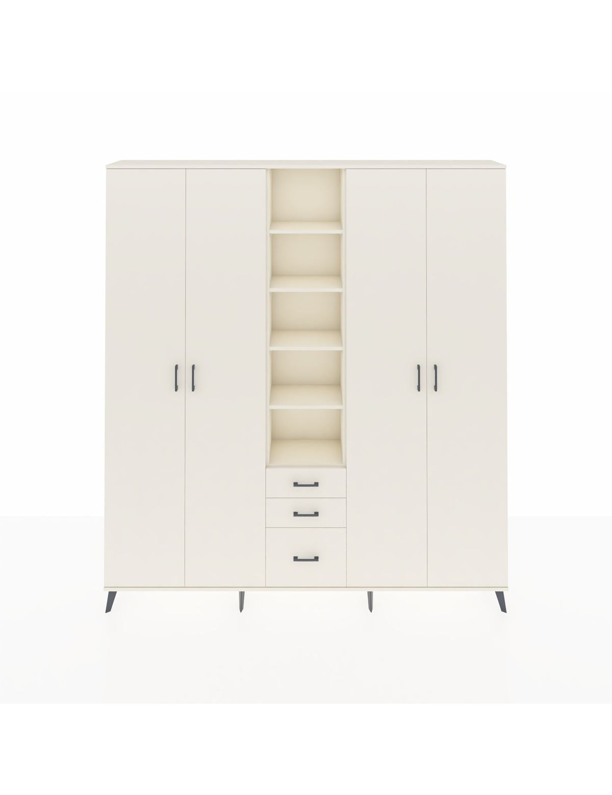 Arges Gardrop 17 Raflı 3 Çekmeceli 4 Kapaklı 220x30x243 Aytaşı-Aytaşı