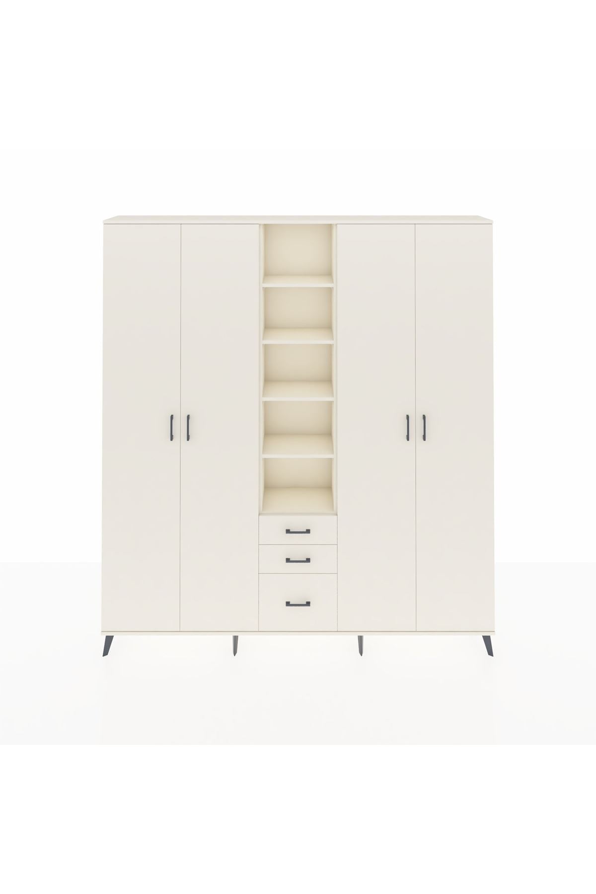 Arges Gardrop 17 Raflı 3 Çekmeceli 4 Kapaklı 220x30x243 Aytaşı-Aytaşı