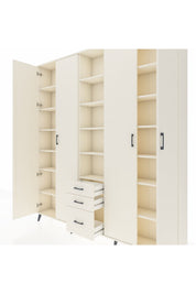 Arges Gardrop 17 Raflı 3 Çekmeceli 4 Kapaklı 220x30x243 Aytaşı-Aytaşı