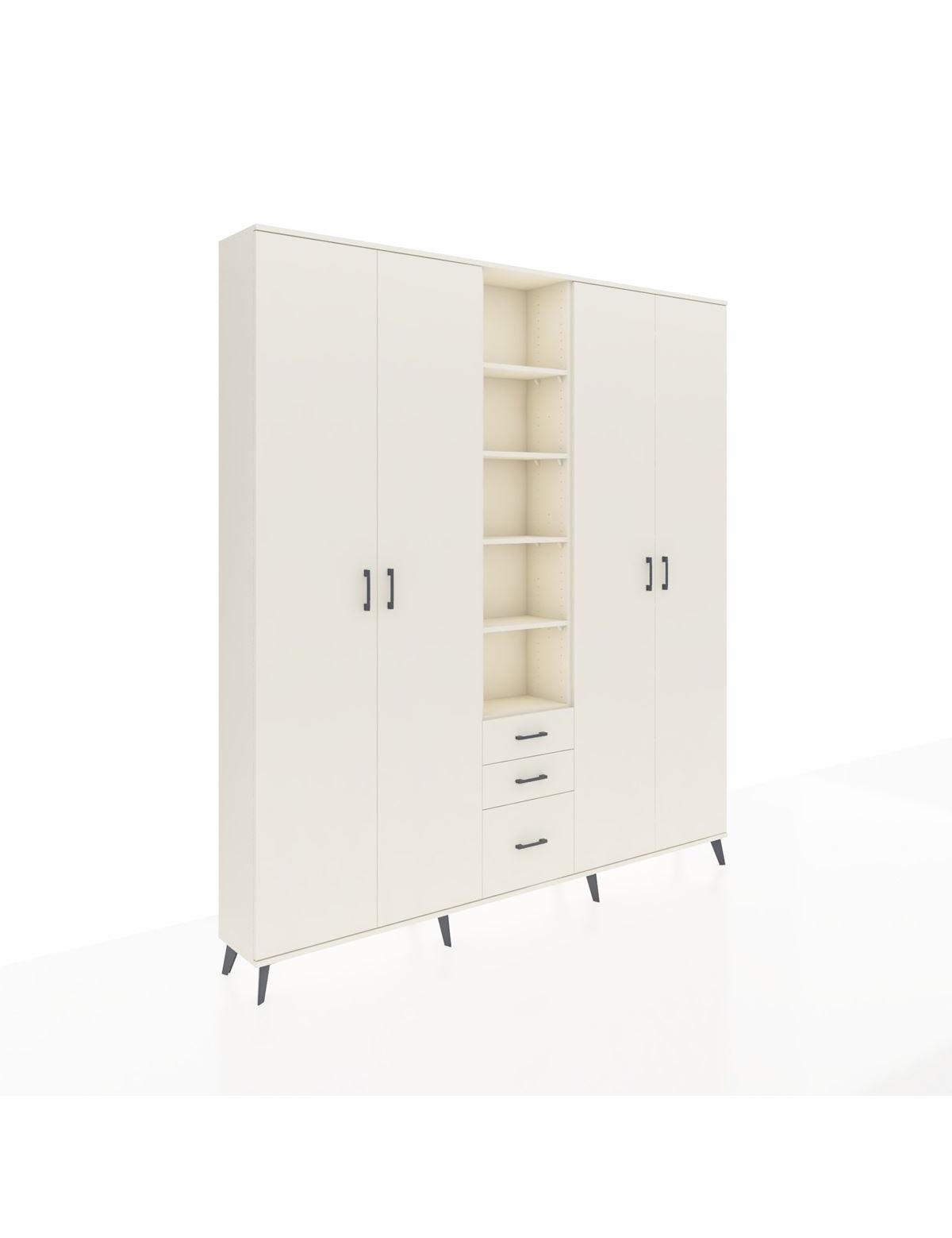 Arges Gardrop 17 Raflı 3 Çekmeceli 4 Kapaklı 220x30x243 Aytaşı-Aytaşı