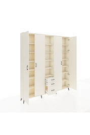 Arges Gardrop 17 Raflı 3 Çekmeceli 4 Kapaklı 220x30x243 Aytaşı-Aytaşı