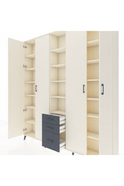 Arges Dolap 17 Raflı 3 Çekmeceli 4 Kapaklı 220x30x243 Aytaşı-Aytaşı/Antrasit